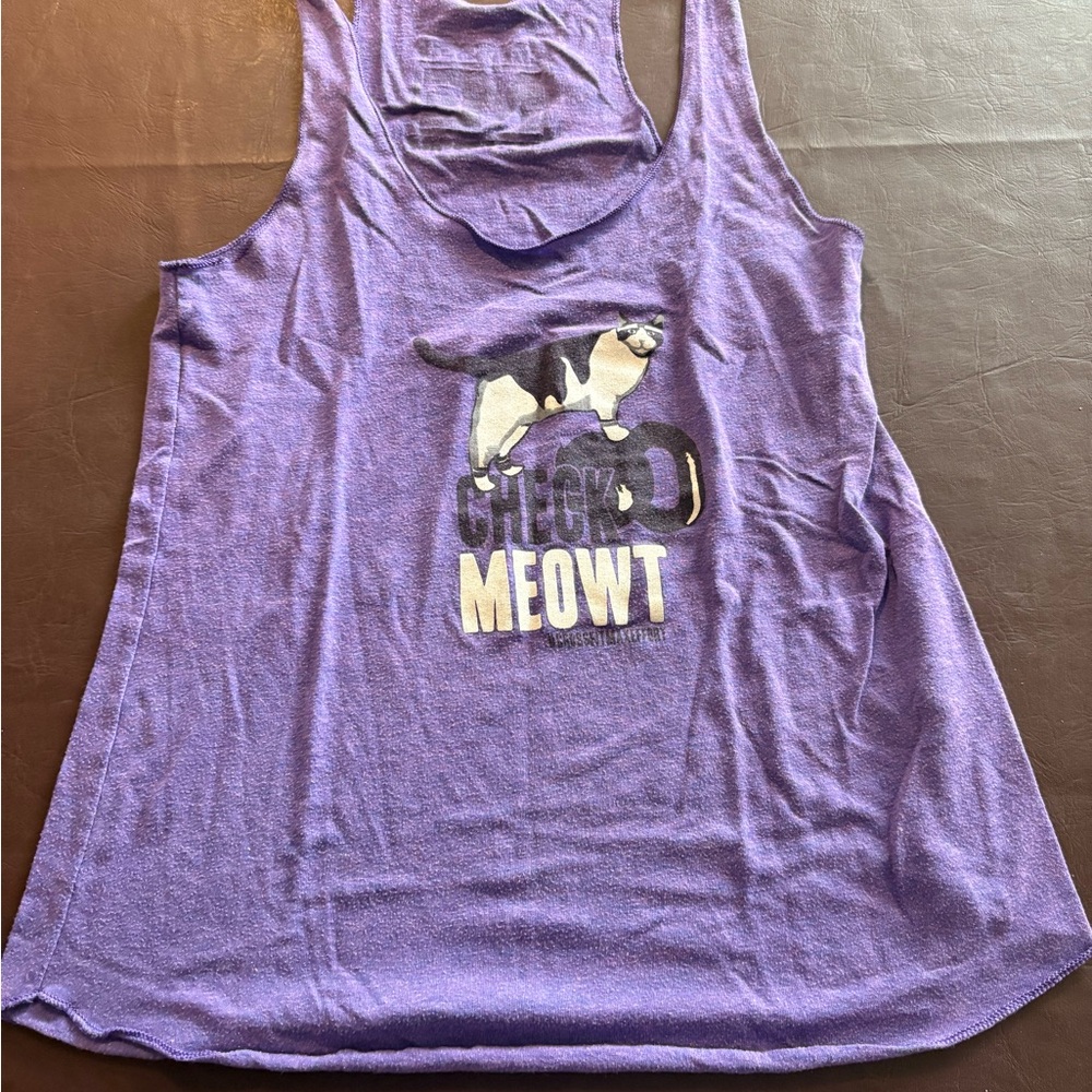 💥 Buy 2 get 1 Free 💥 Purple Cat Graphic Tank Top CrossFit Max Effort Check Meowt